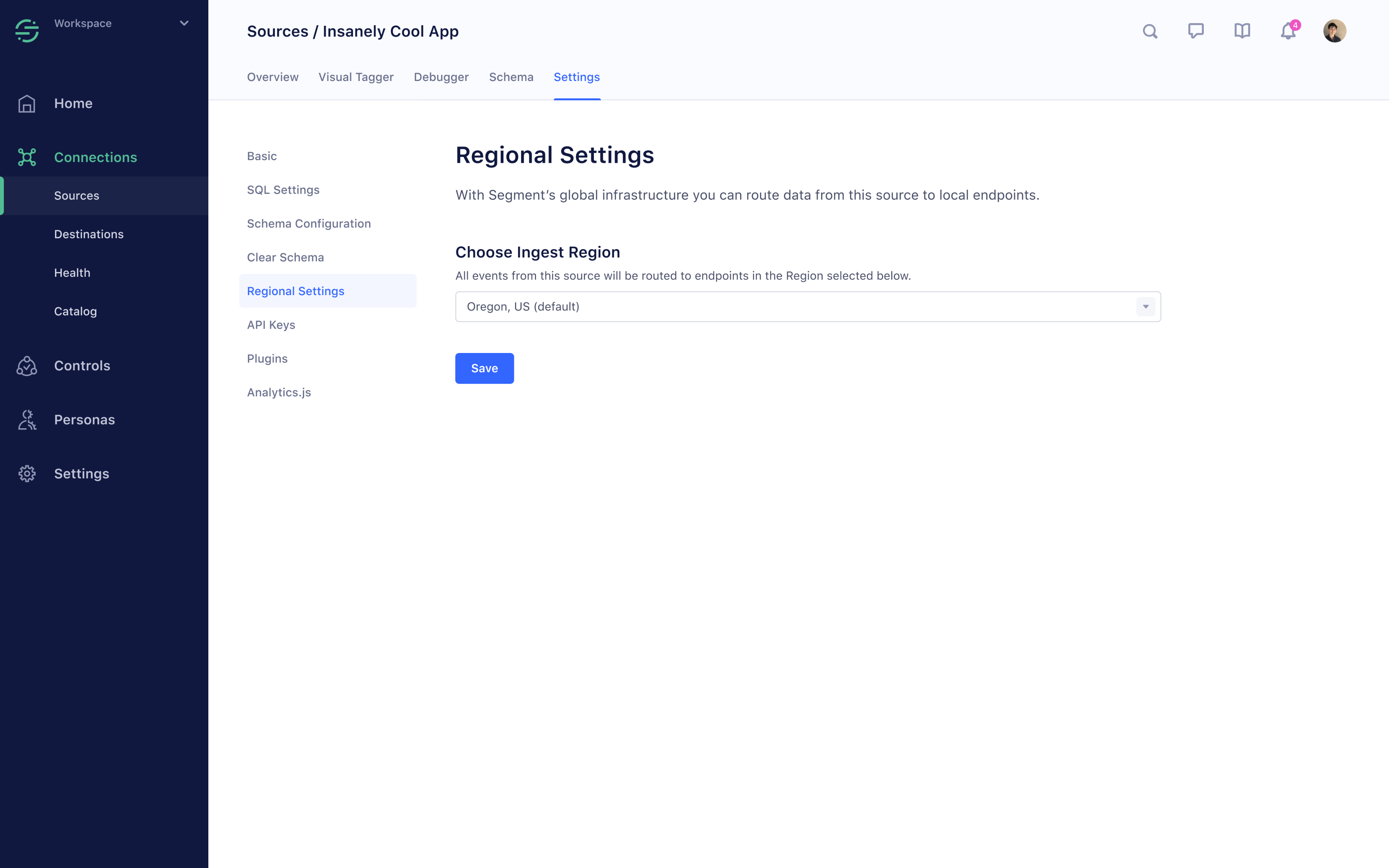 Data Residency Settings